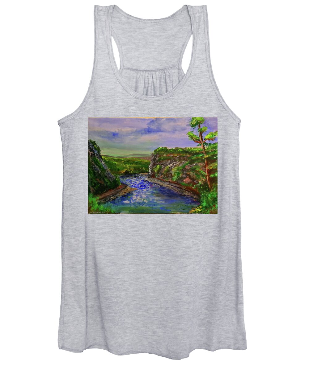 Acryl Women's Tank Top featuring the painting Loreley by Lutz Roland Lehn