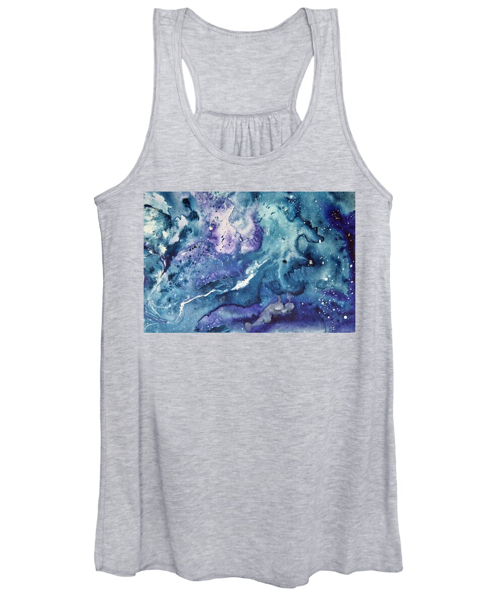 Abstract Women's Tank Top featuring the painting Lost in Space by Michele Cornelius
