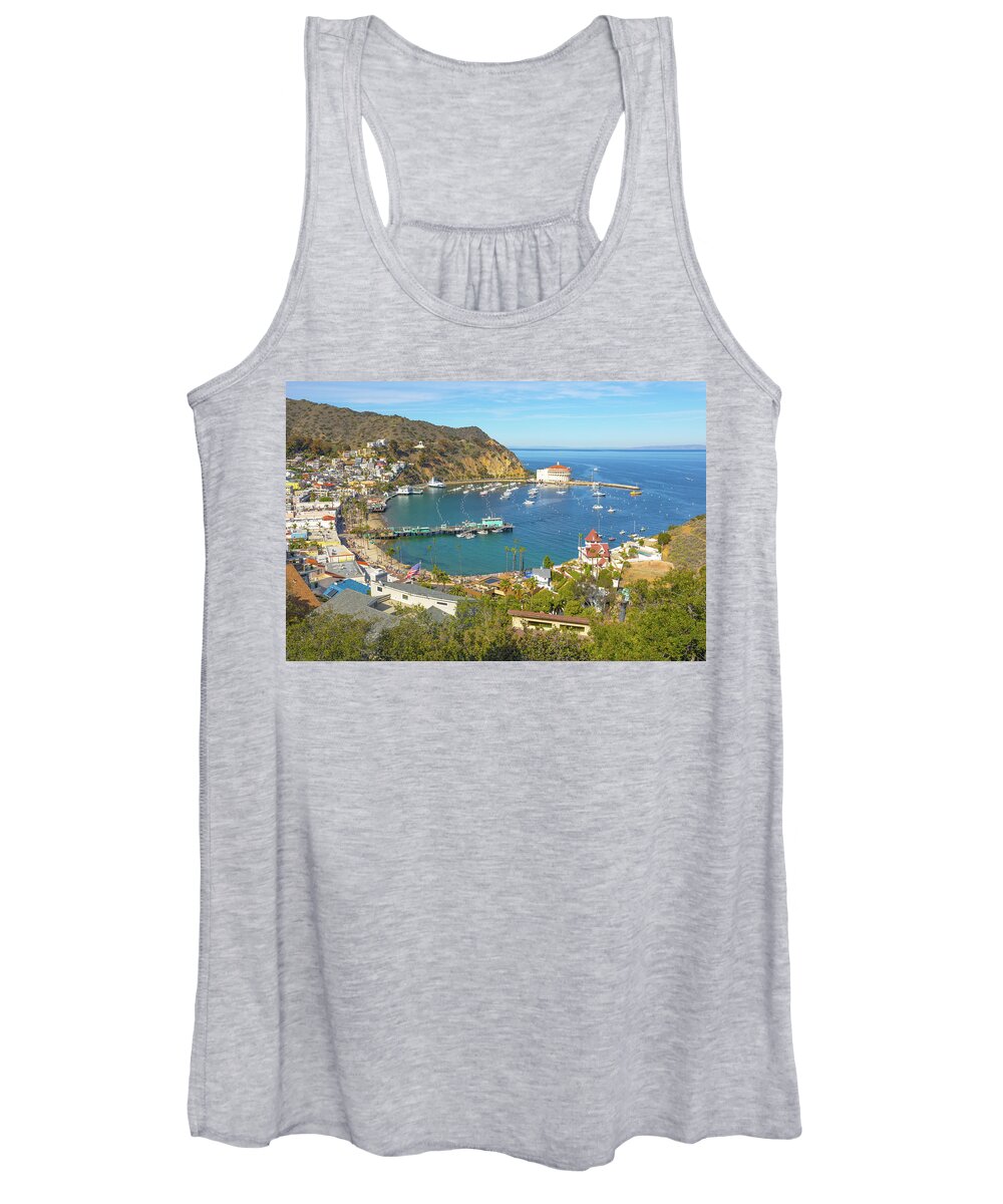 Avalon Women's Tank Top featuring the photograph Love Catalina Island- Avalon, California by Denise Strahm