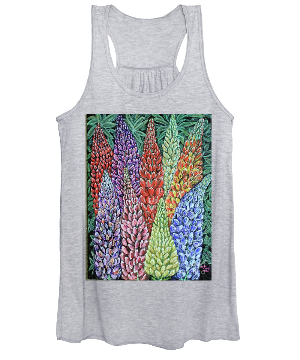 Flowers Women's Tank Top featuring the painting Lupines in Bloom by Lyric Lucas