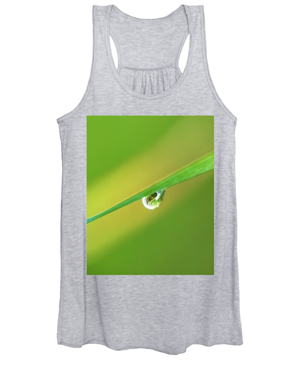 Plants Women's Tank Top featuring the photograph Macro Photography - Rain Drop by Amelia Pearn