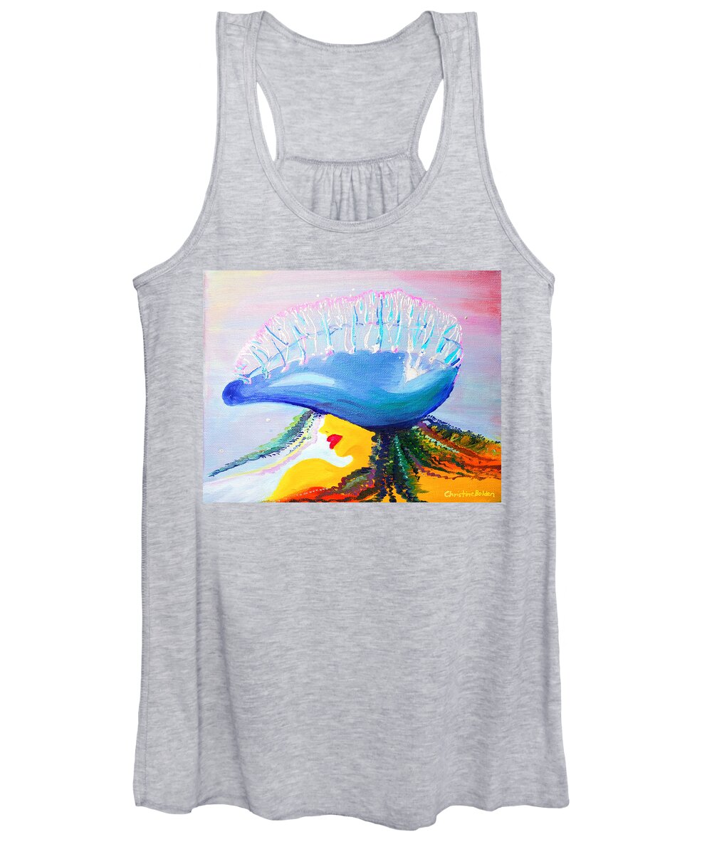 Abstract Women's Tank Top featuring the painting Man O' War by Christine Bolden