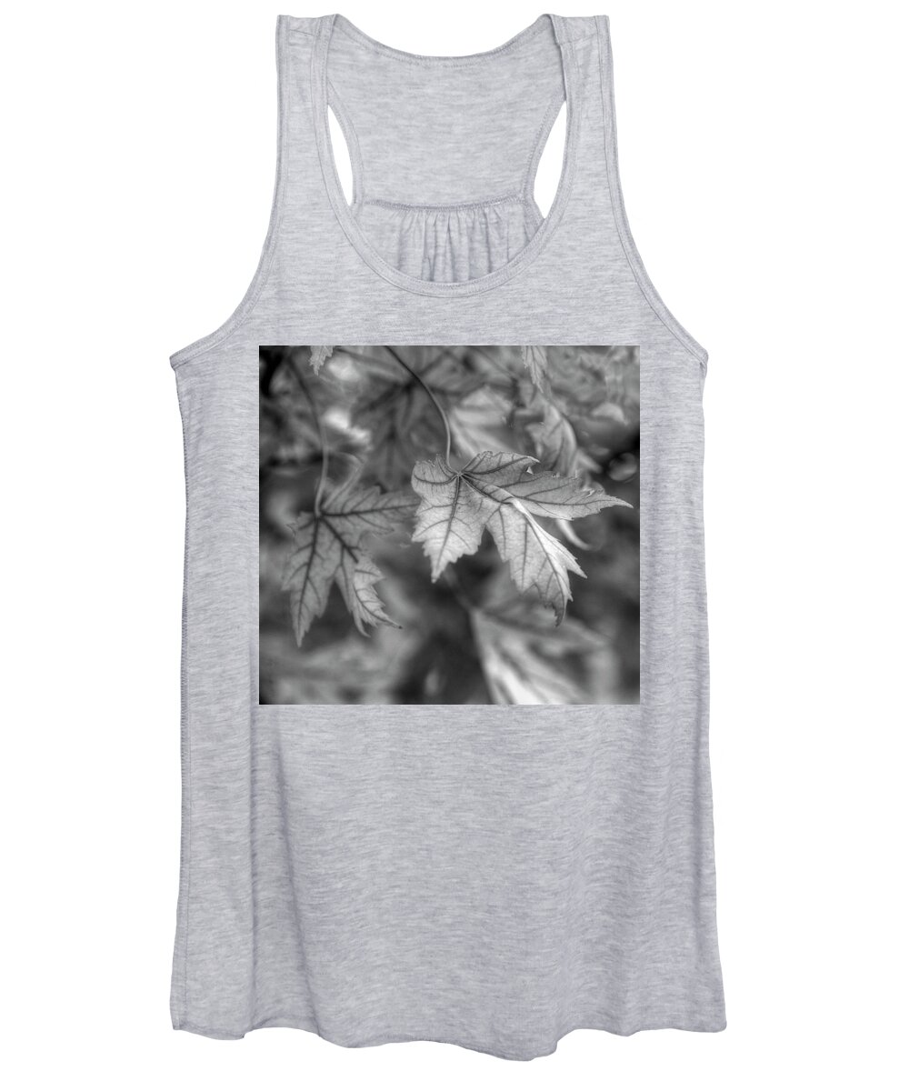 Maple Women's Tank Top featuring the photograph Maple Leaf in Black and White by James C Richardson