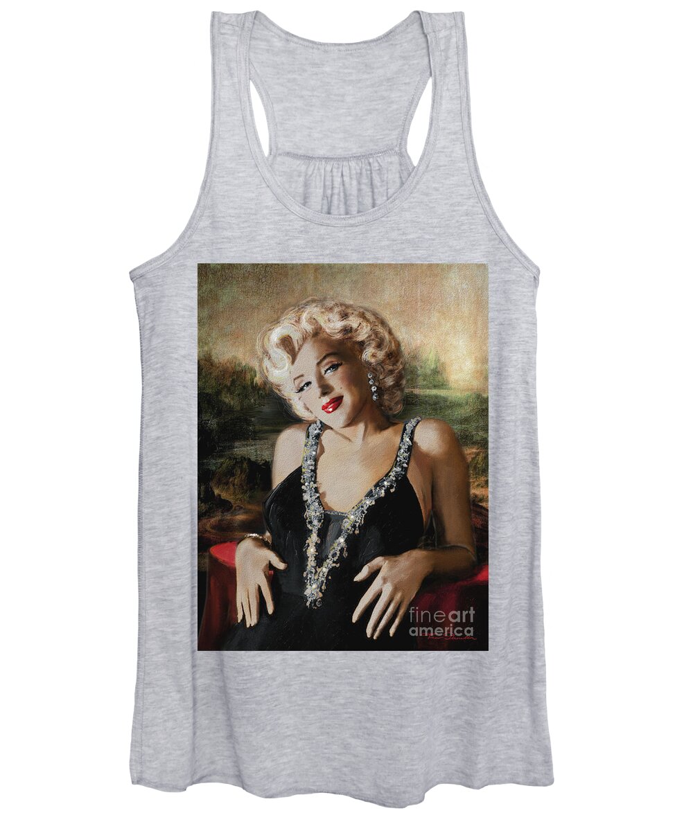 Marilyn Women's Tank Top featuring the painting Marilyn Monroe Mona Lisa by Theo Danella