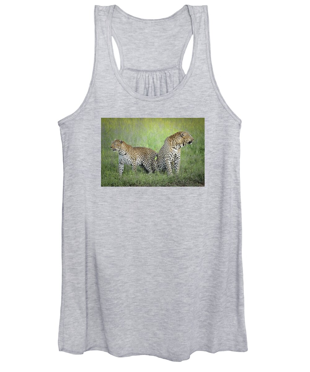 Leopards Women's Tank Top featuring the photograph Mating Leopard Pair One by Rebecca Herranen