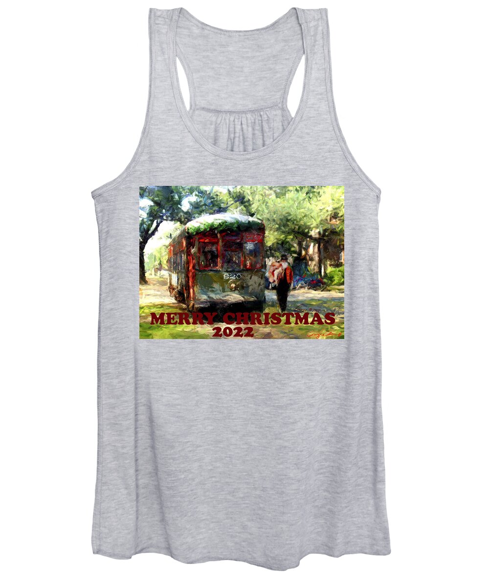 Merry Christmas 2022 Women's Tank Top featuring the painting Merry Christmas 2022 by Amzie Adams