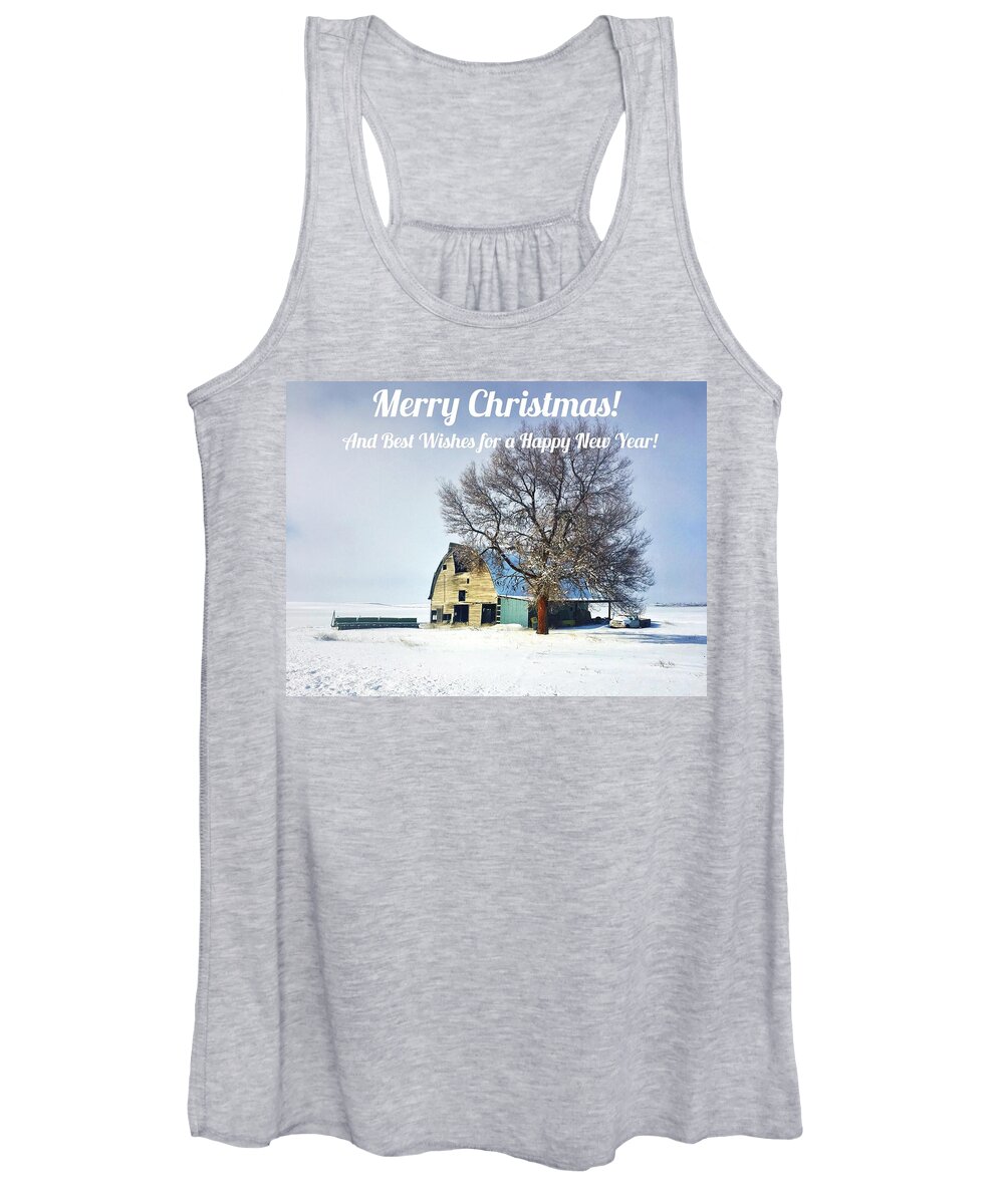 Greeting Card Women's Tank Top featuring the photograph Merry Christmas #1 by Jerry Abbott