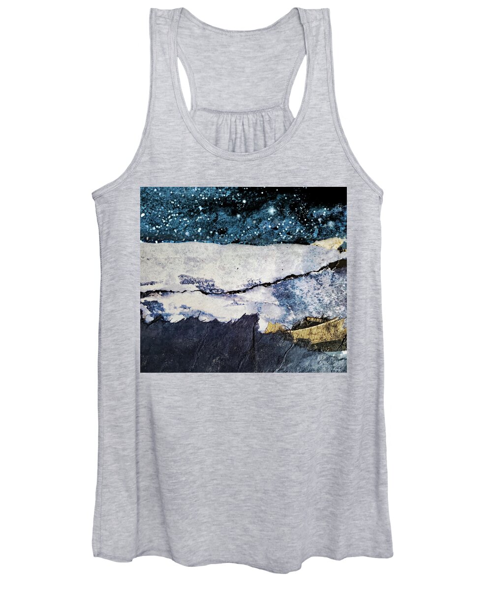 Abstract Women's Tank Top featuring the mixed media Midnight in the Mountains by Sharon Williams Eng