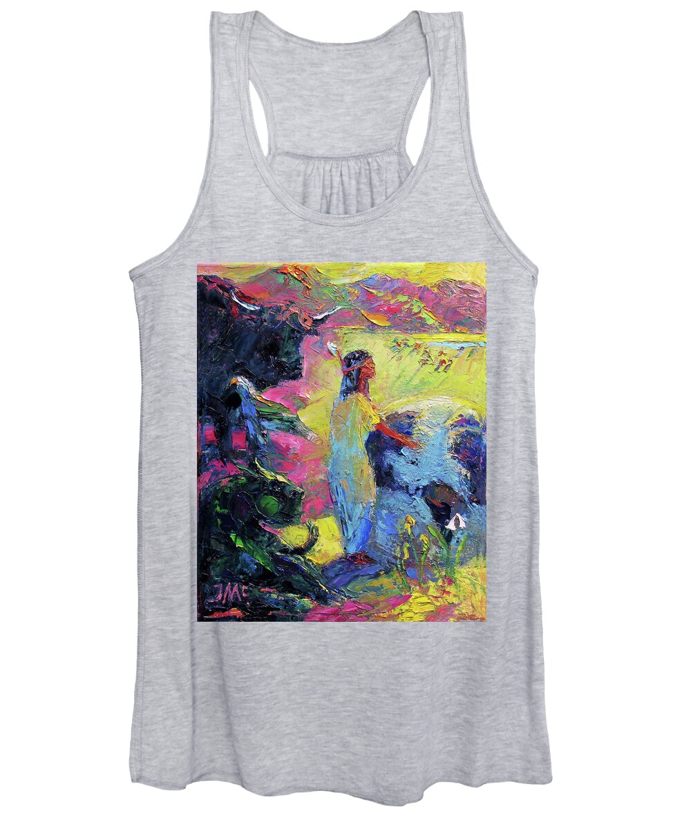 Native American Women's Tank Top featuring the painting Mindscape 4 #1 by John McCormick