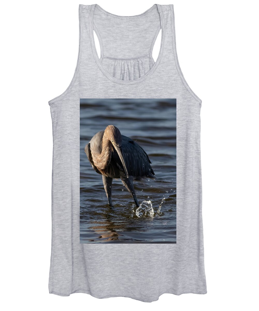 Reddish Egret Women's Tank Top featuring the photograph Missed by RD Allen