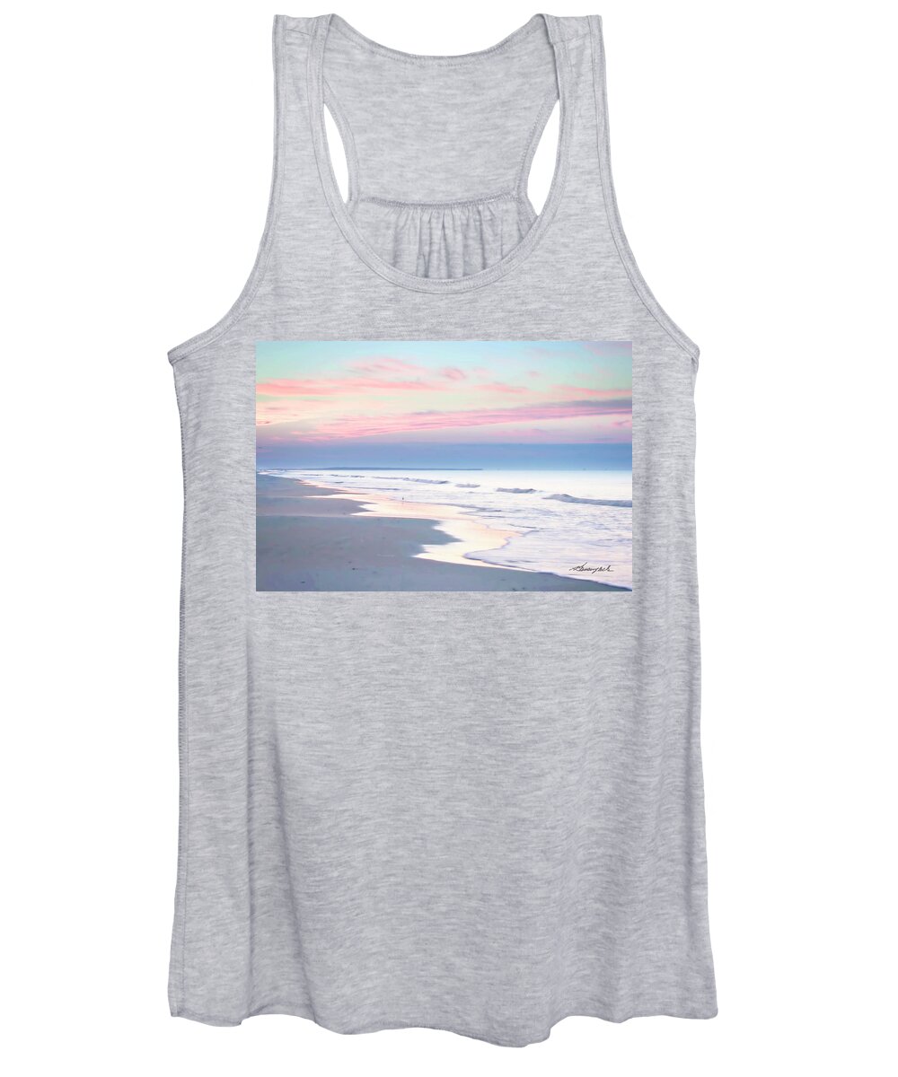 Color Women's Tank Top featuring the photograph Misty Morning Ocean by Alan Hausenflock