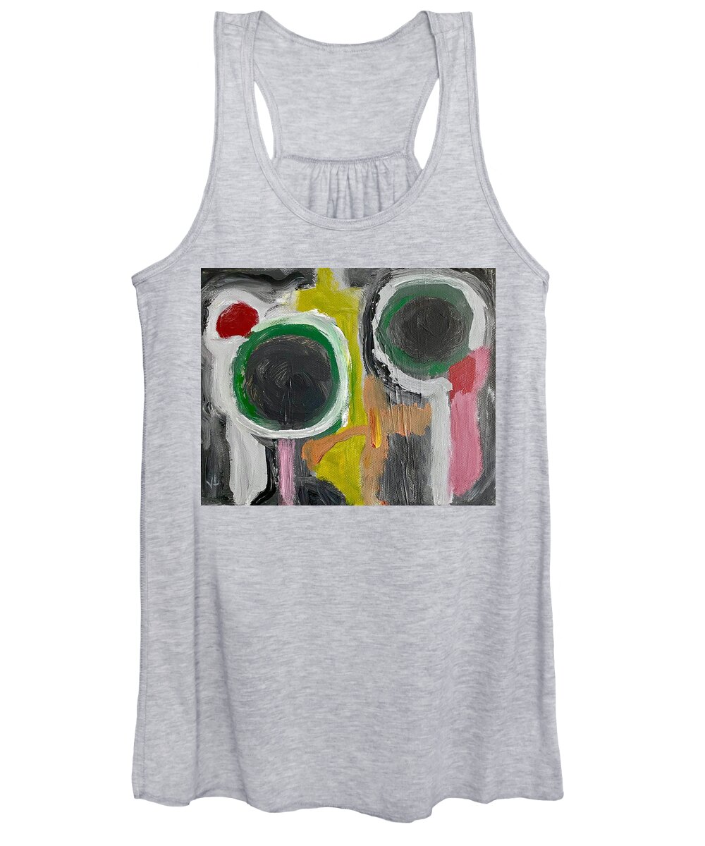 Abstract Women's Tank Top featuring the painting Mixed Emotions by Victoria Lakes