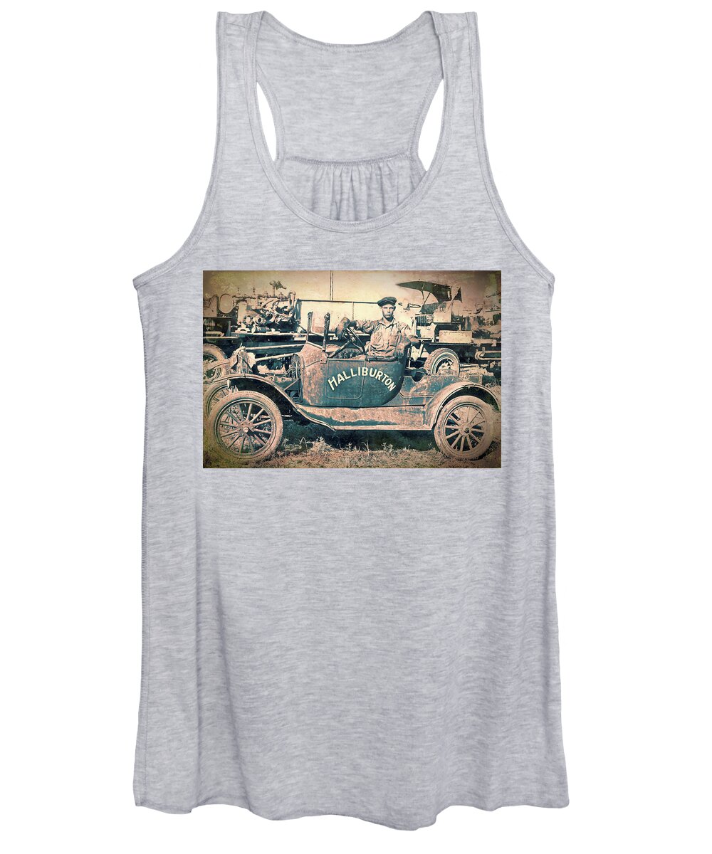 Model T Ford Women's Tank Top featuring the photograph Model T Ford Halliburton Oil Field Car by DK Digital