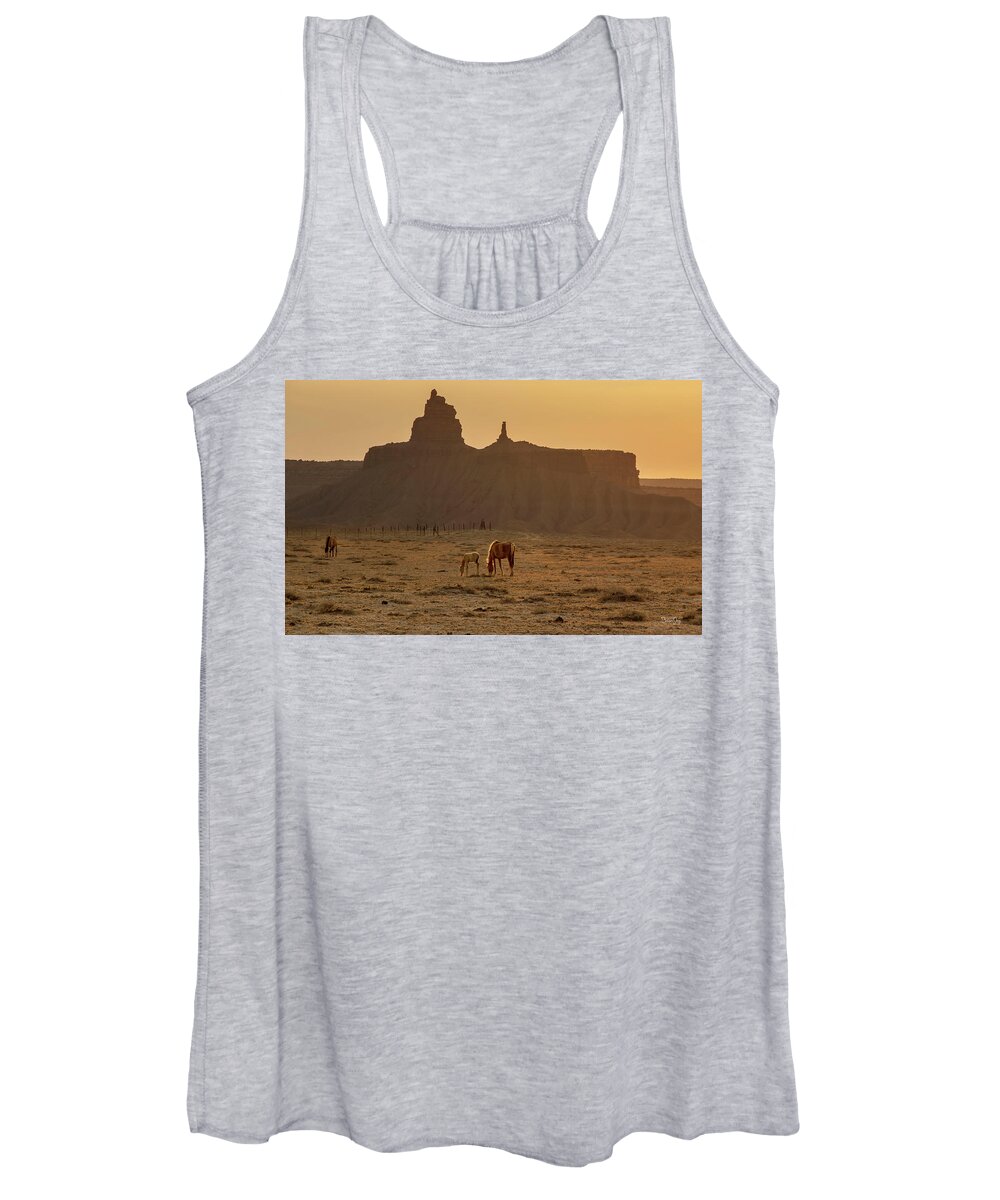 Horse Women's Tank Top featuring the photograph Moody Morning by Brian Jay