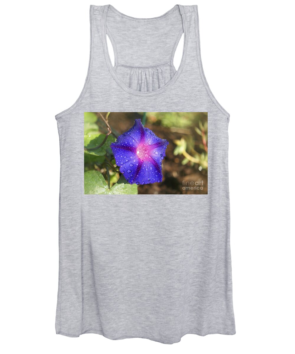 Purple Women's Tank Top featuring the photograph Morning Glory by Darcy Leigh
