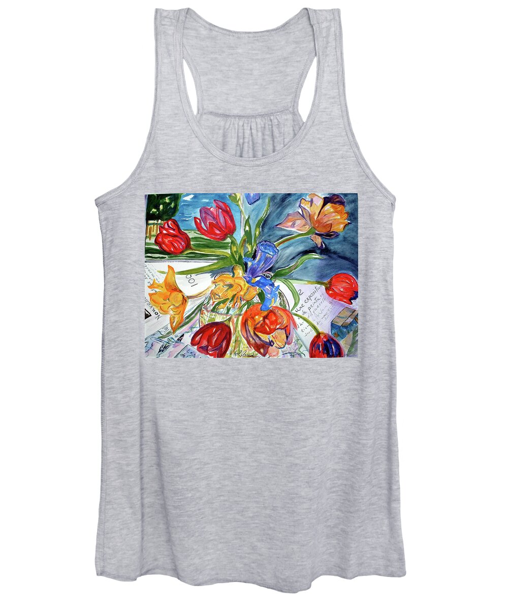 Morning Women's Tank Top featuring the painting Morning News by Genevieve Holland