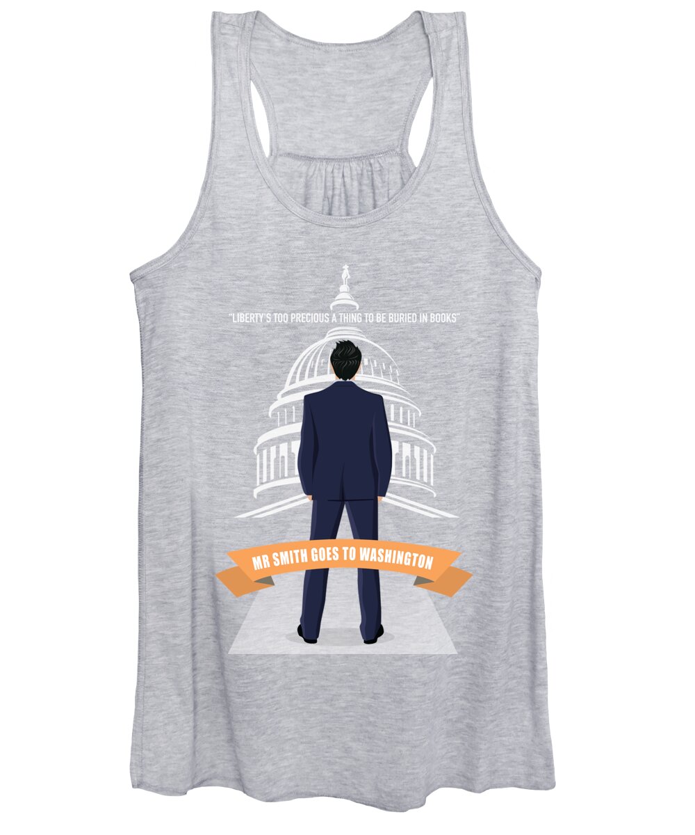 Movie Poster Women's Tank Top featuring the digital art Mr Smith Goes To Washington - Alternative Movie Poster by Movie Poster Boy