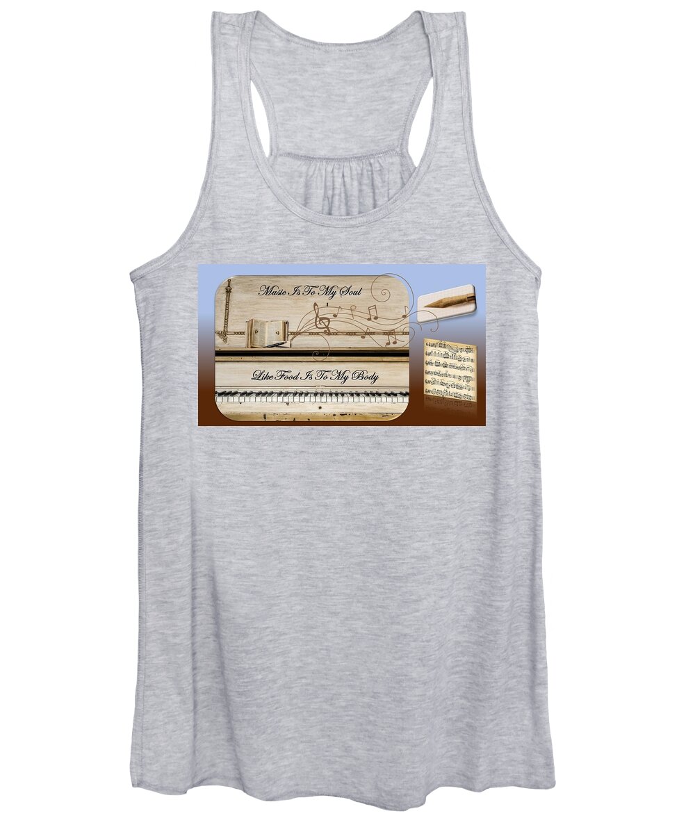 Music Women's Tank Top featuring the mixed media Music Is To My Soul... by Nancy Ayanna Wyatt