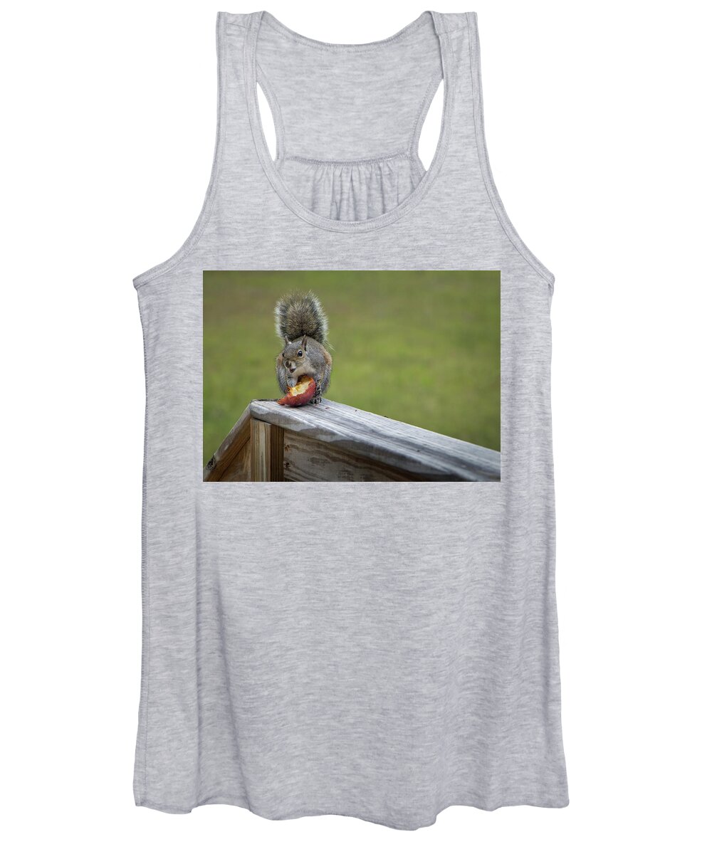 Squirrel Women's Tank Top featuring the photograph My Apple by M Kathleen Warren