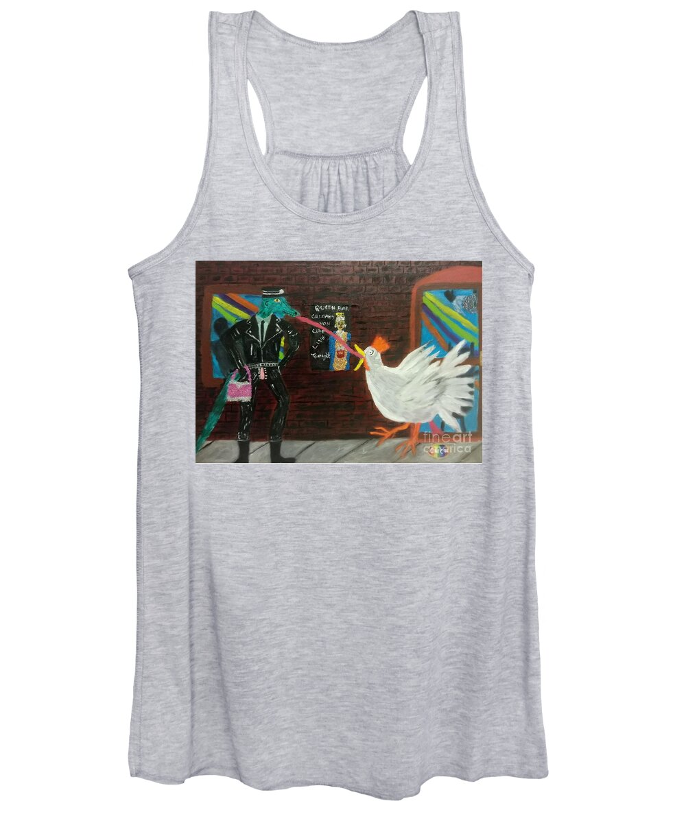 Kiss Women's Tank Top featuring the painting My first gay kiss. by David Westwood
