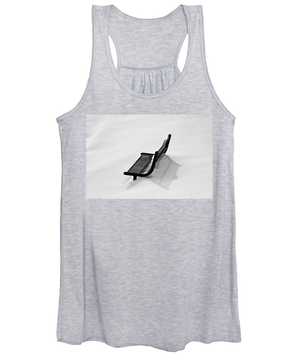 Black And White Women's Tank Top featuring the photograph My Shadow And I by Scott Burd