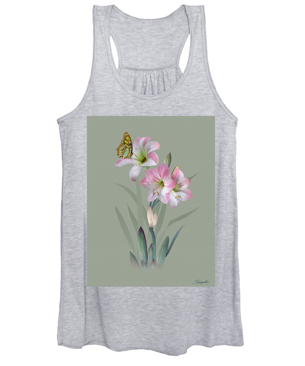 Flower Women's Tank Top featuring the digital art Naked Lady by M Spadecaller