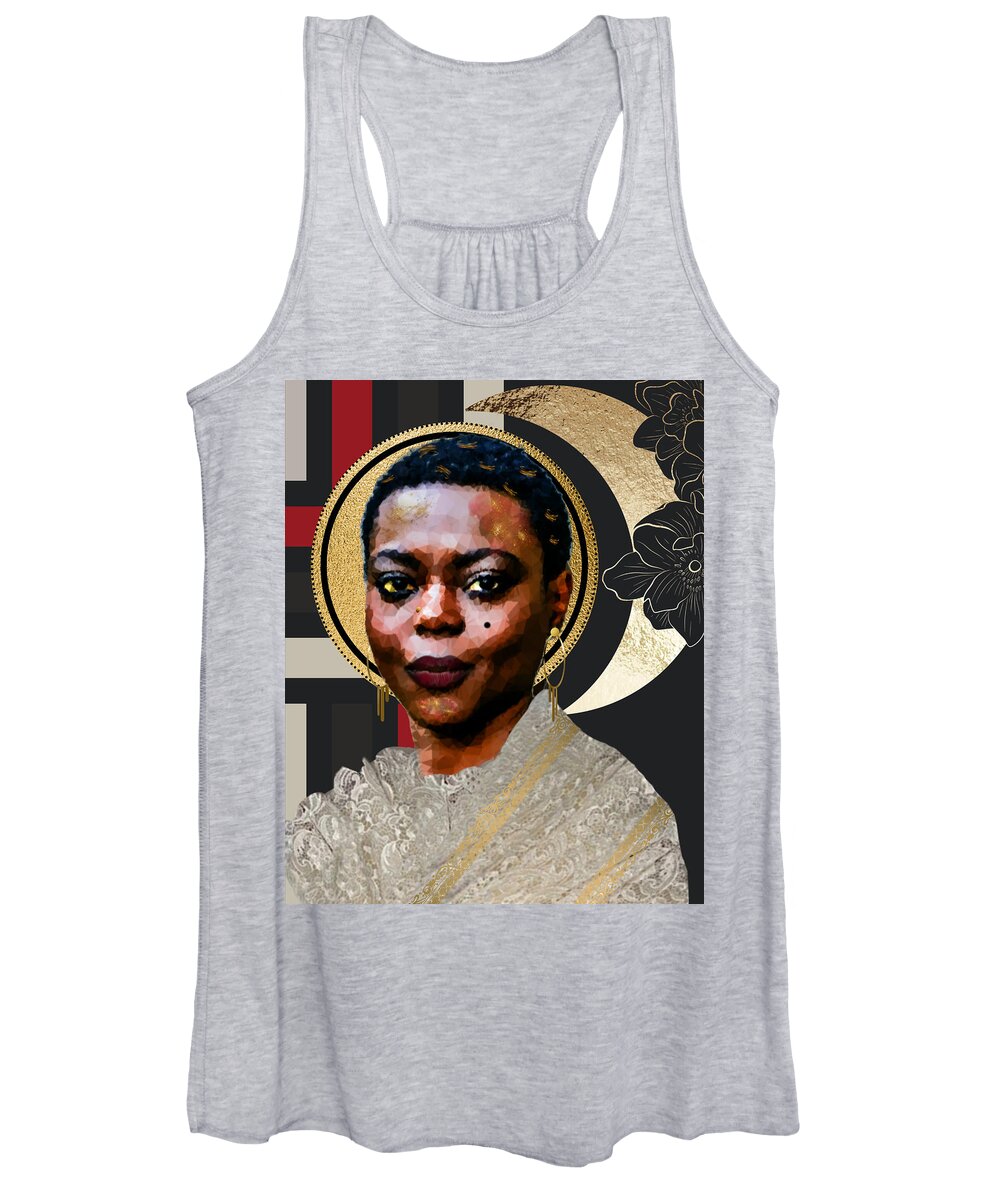 Lady-in-waiting Women's Tank Top featuring the mixed media Nambi by Canessa Thomas
