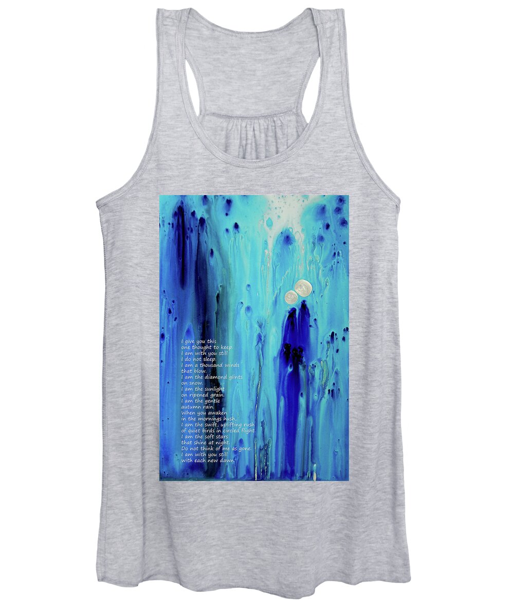 Blue Women's Tank Top featuring the painting Never Alone by Sharon Cummings