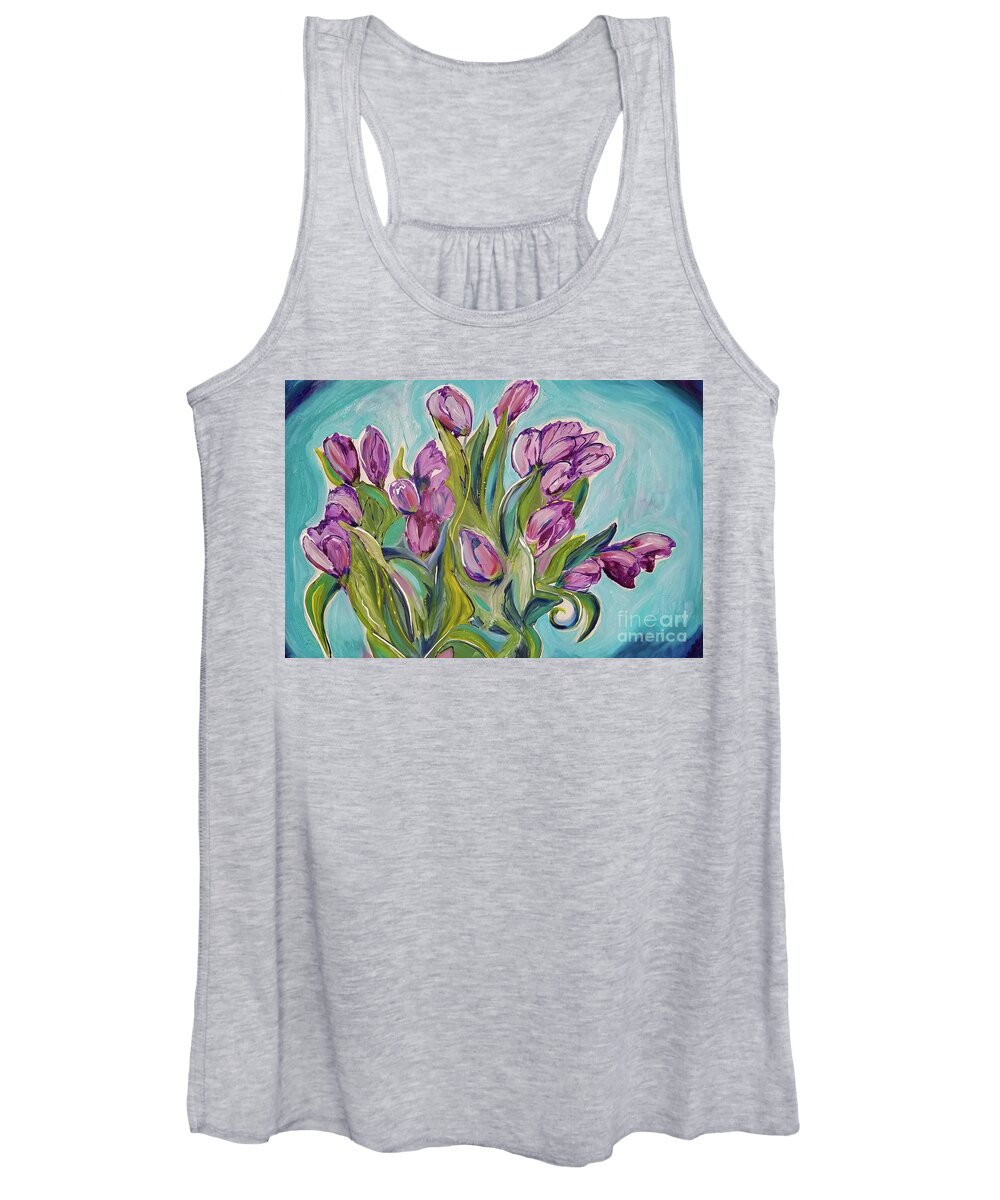 Tulips Women's Tank Top featuring the painting New Tulips by Catherine Gruetzke-Blais