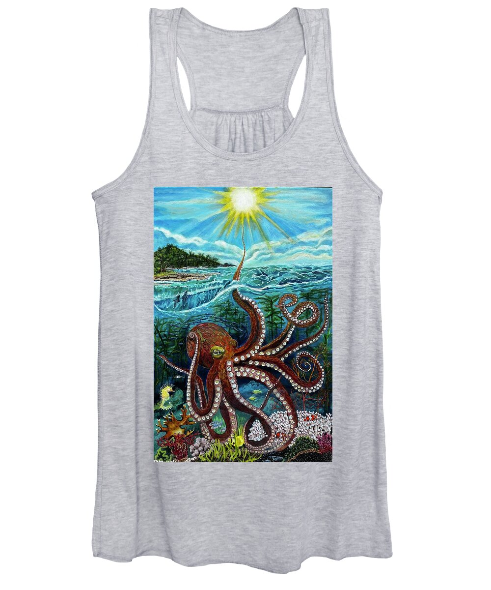 Octopus Women's Tank Top featuring the painting Octosun by Patricia Arroyo