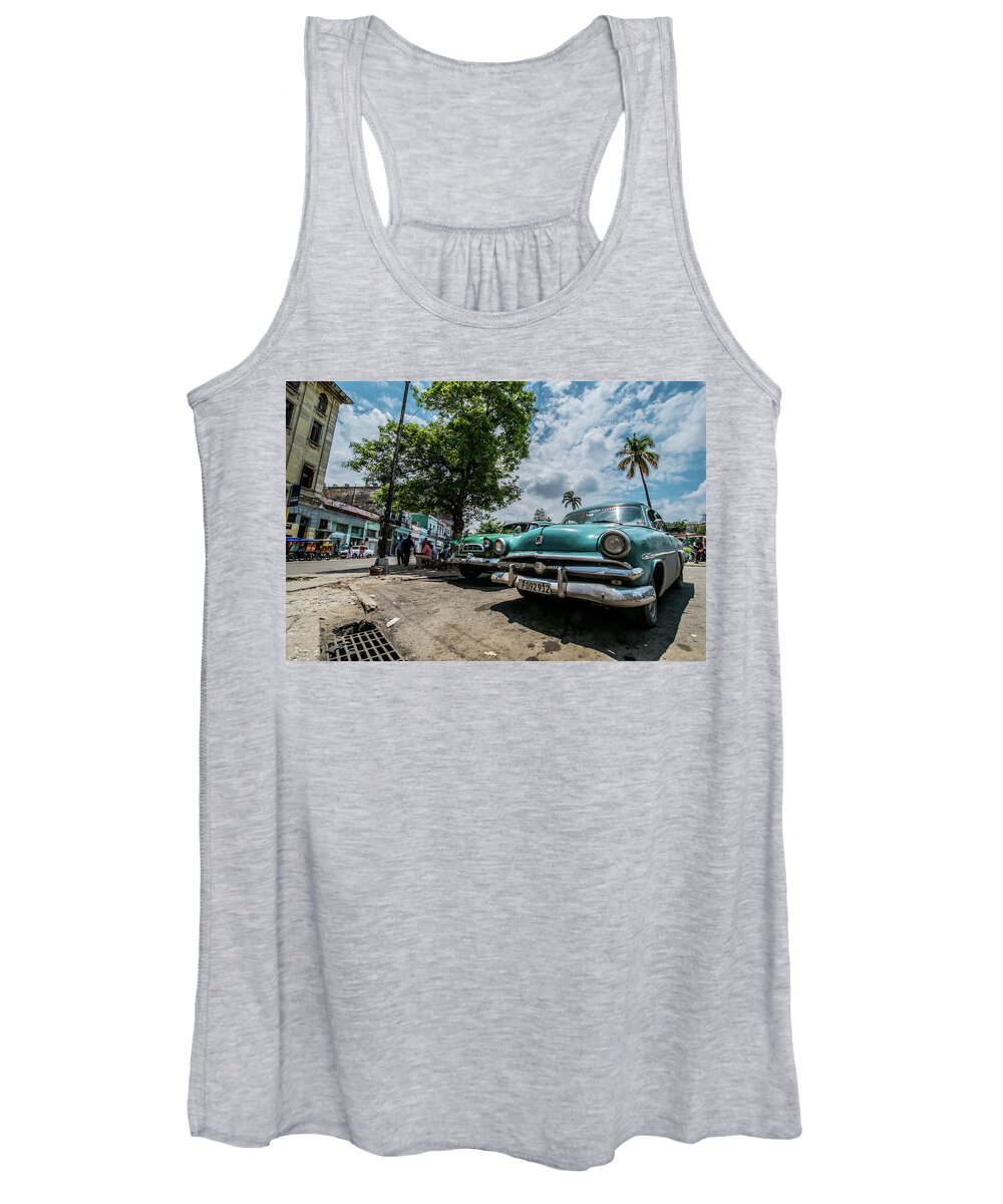 Cuba Women's Tank Top featuring the photograph Old cars, Havana. Cube by Lie Yim