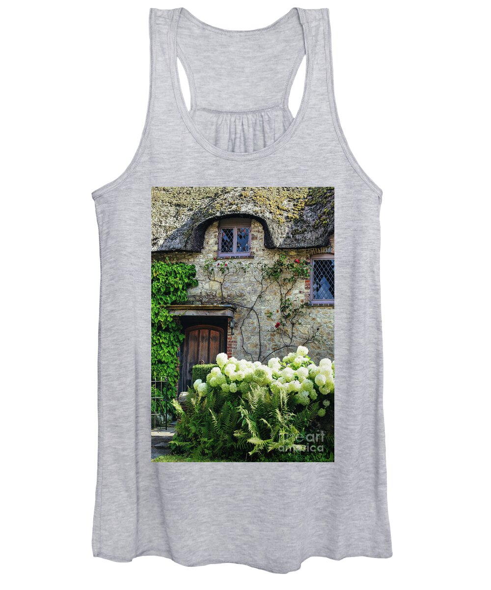 Thatched Women's Tank Top featuring the photograph Old English Thatched Cottage by Abigail Diane Photography