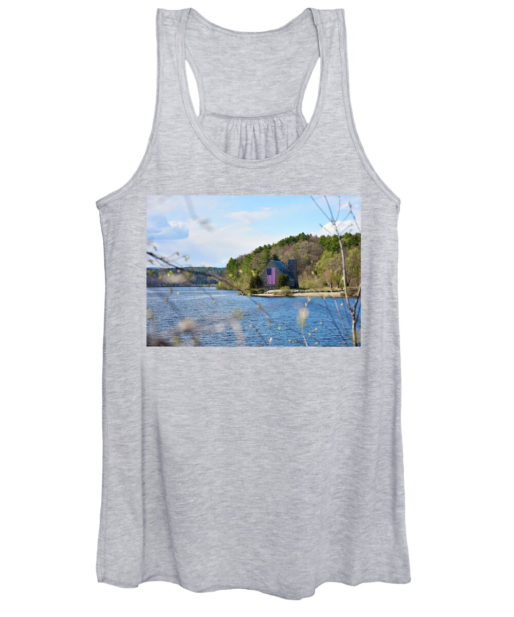 Old Stone Church Women's Tank Top featuring the photograph Old Stone Church in Spring by Monika Salvan