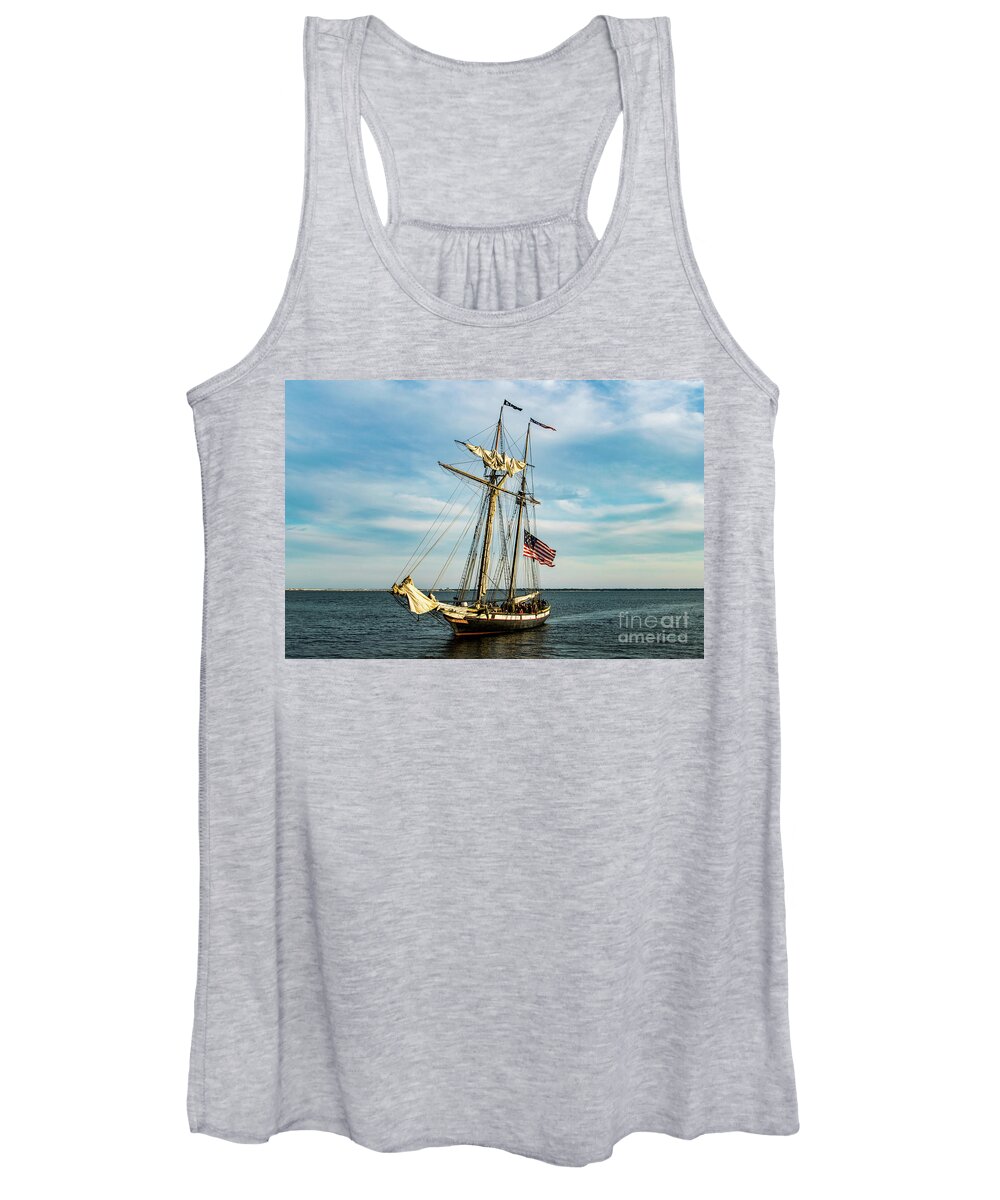 Old Women's Tank Top featuring the photograph Old Tall Ship in Pensacola Bay by Beachtown Views