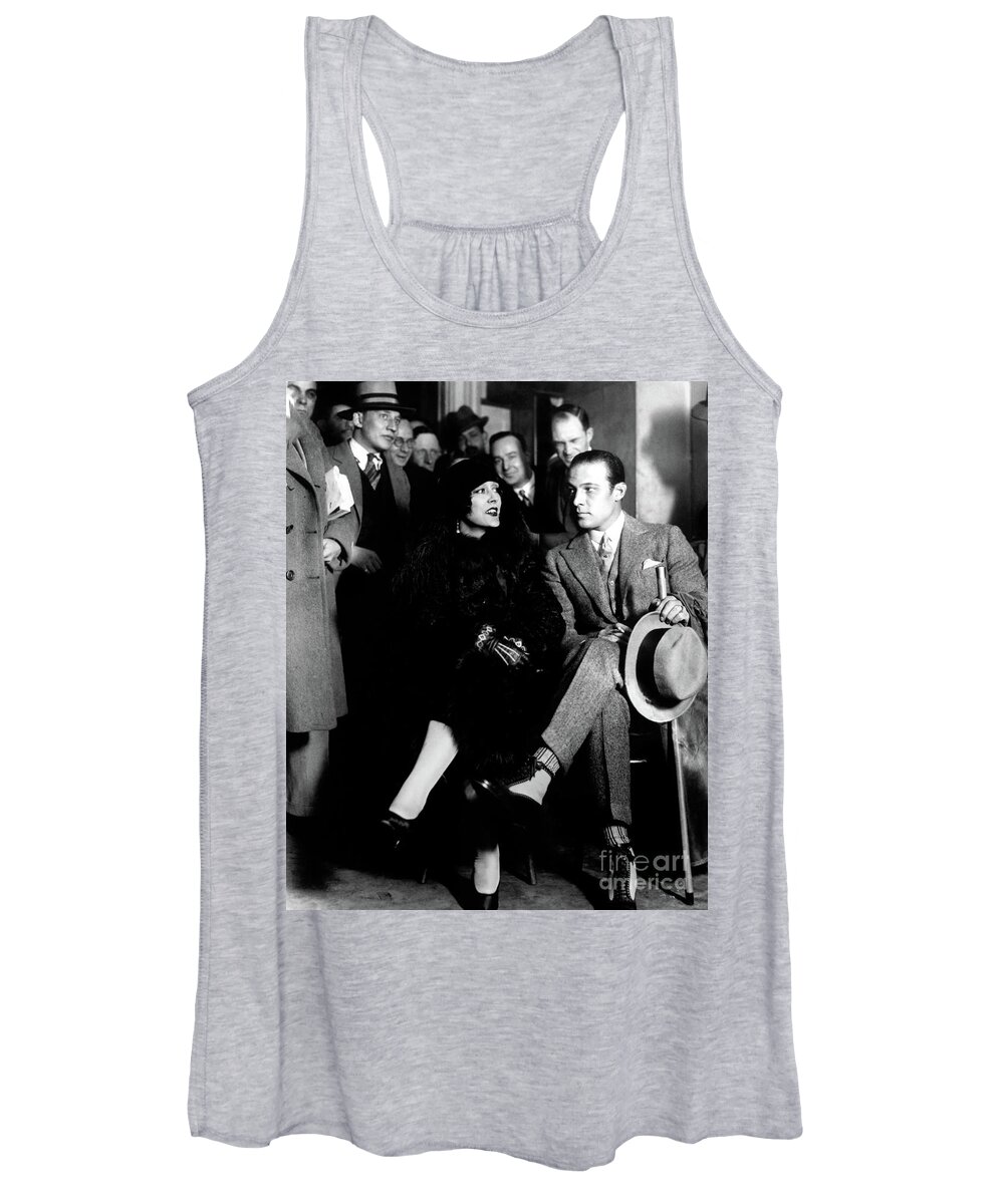 Rudolph Valentino Women's Tank Top featuring the photograph Olga Petrova and Rudolph Valentino by Sad Hill - Bizarre Los Angeles Archive