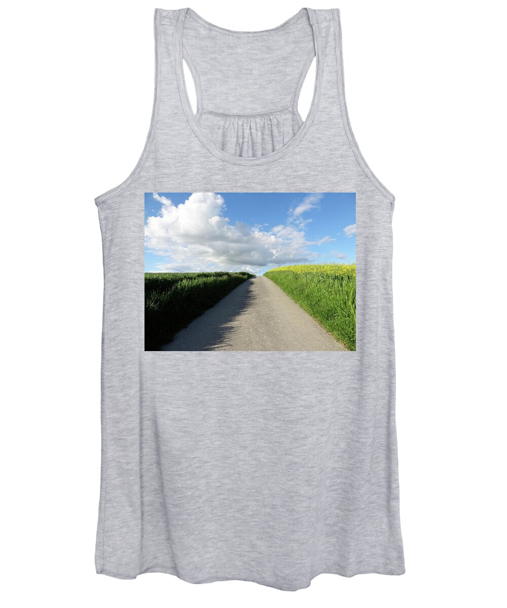 Path Women's Tank Top featuring the mixed media on the way from Switzerland by Joelle Philibert