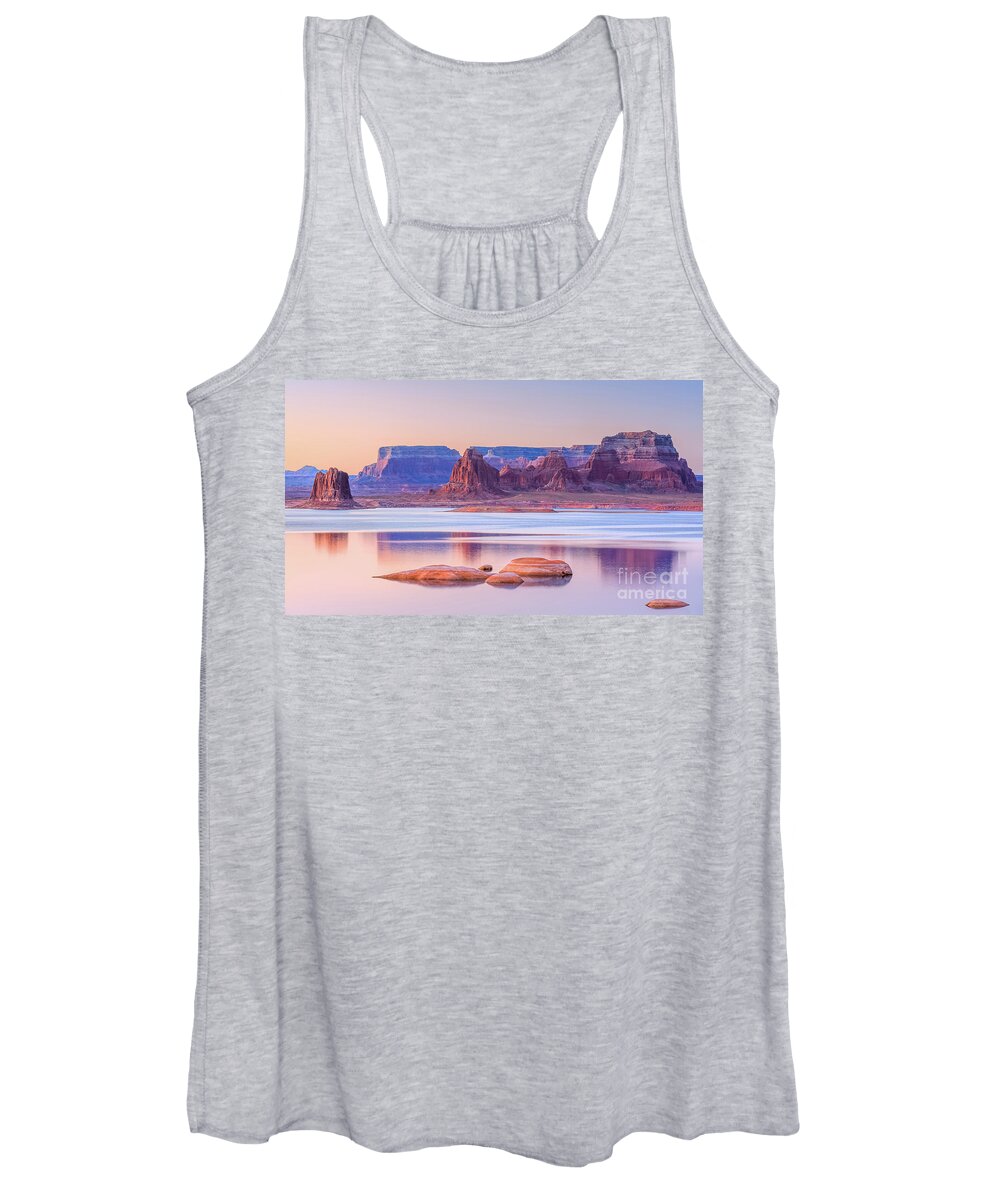Eroded Women's Tank Top featuring the photograph Padre Bay from Cookie Jar Butte by Henk Meijer Photography