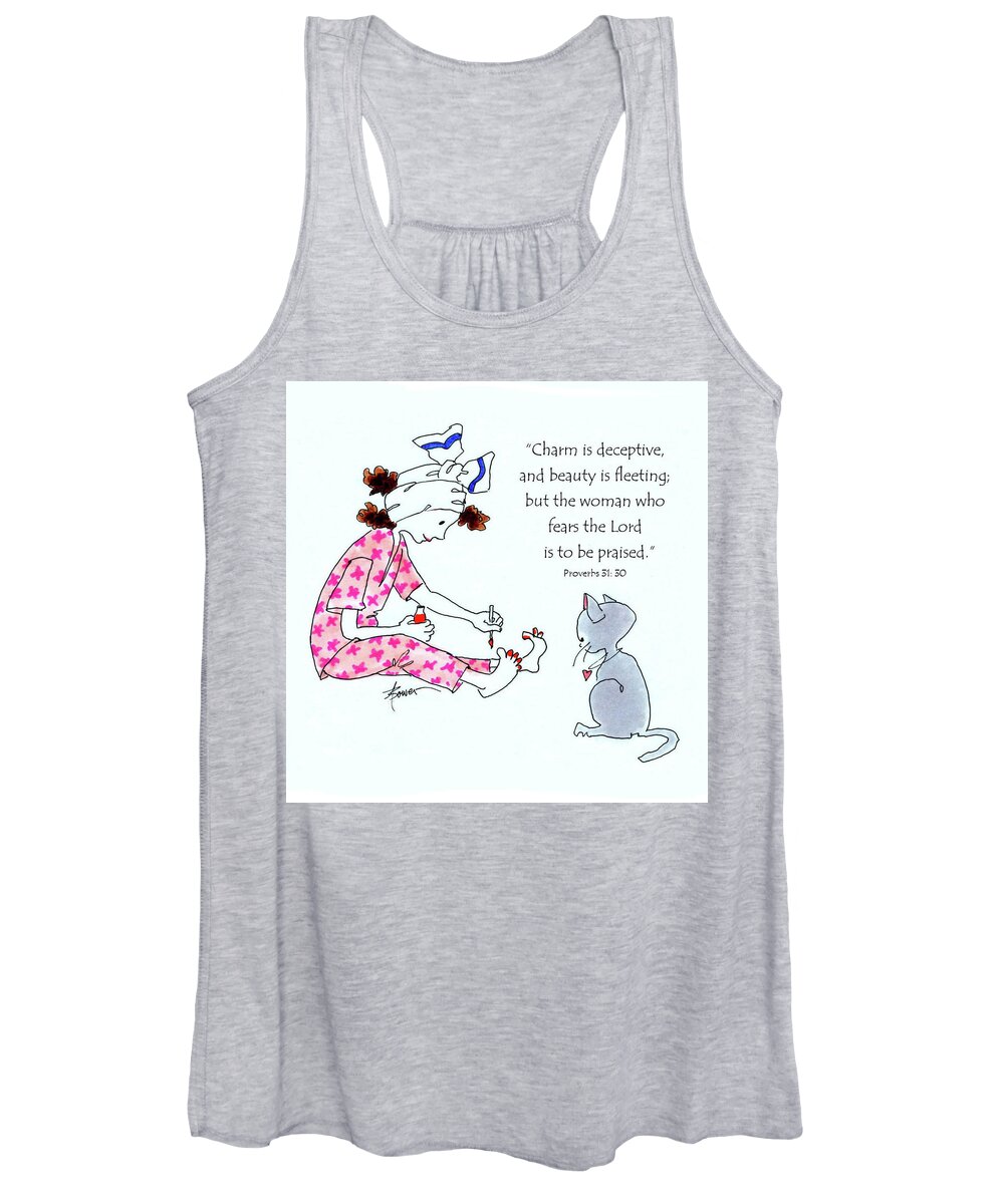 Little Girl Women's Tank Top featuring the painting Painted Toenails by Adele Bower