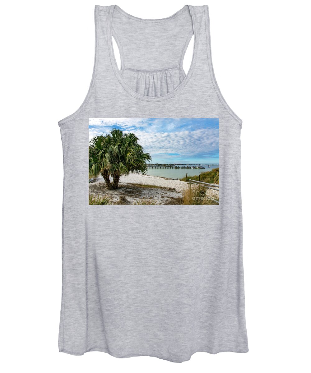 Palm Women's Tank Top featuring the photograph Palm Tree on Quietwater Beach by Beachtown Views
