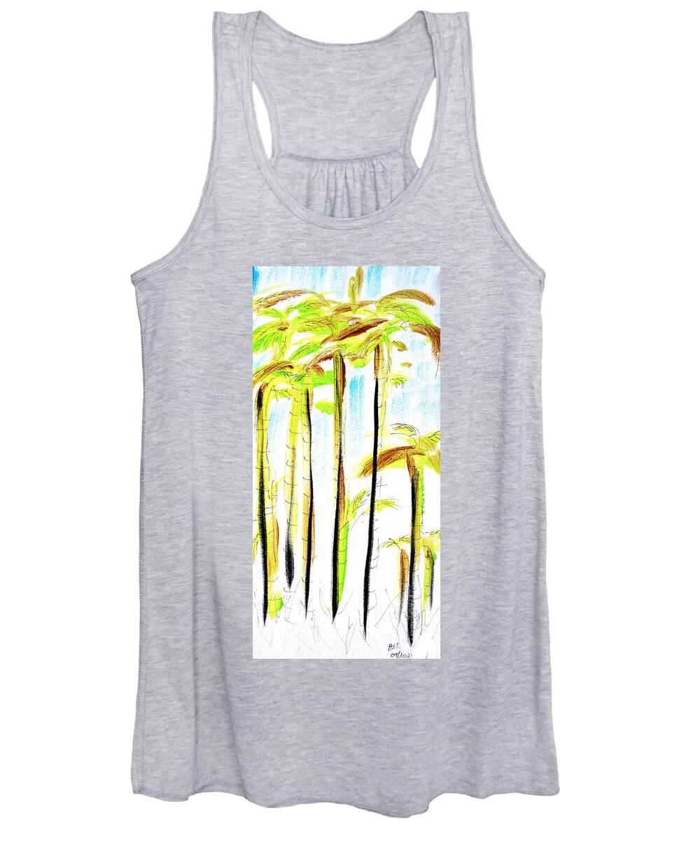 Palm Trees Women's Tank Top featuring the painting Palm Trees by Brent Knippel