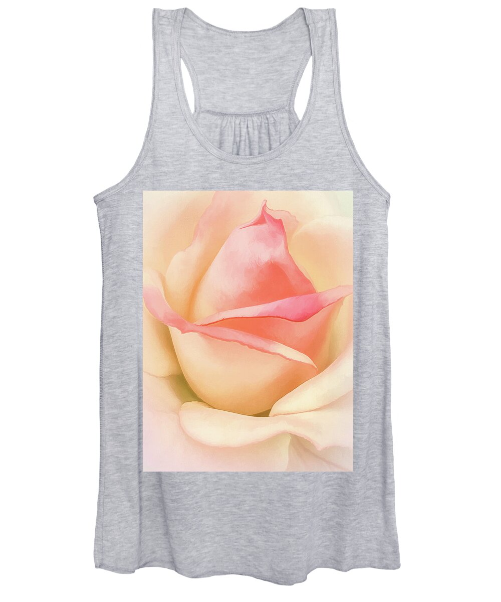 Roses Women's Tank Top featuring the digital art Pastel Rose Tones by Kevin Lane