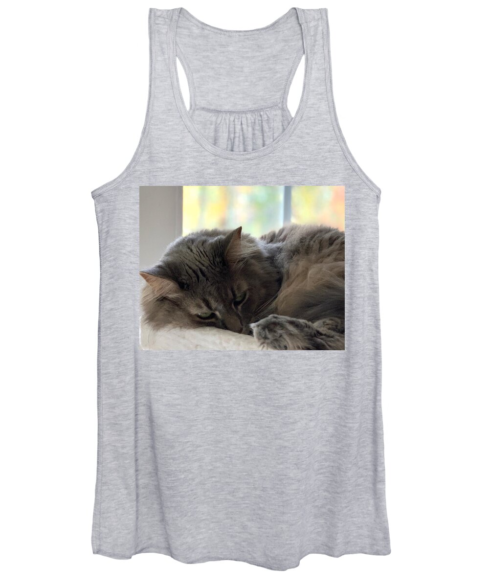 Cat Women's Tank Top featuring the photograph Peaceful Purr by Lee Darnell