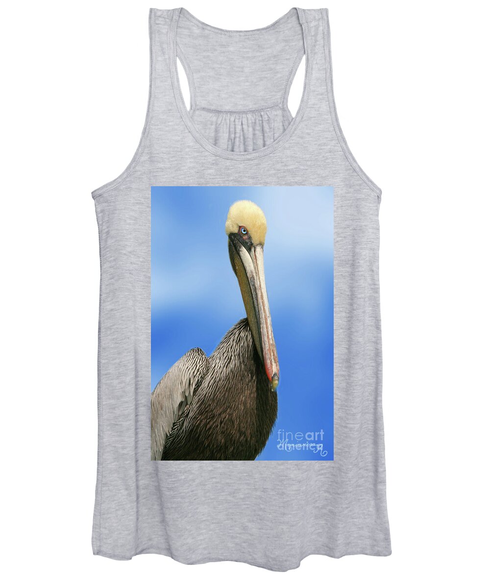 Nature Women's Tank Top featuring the photograph Pelican Portrait by Mariarosa Rockefeller