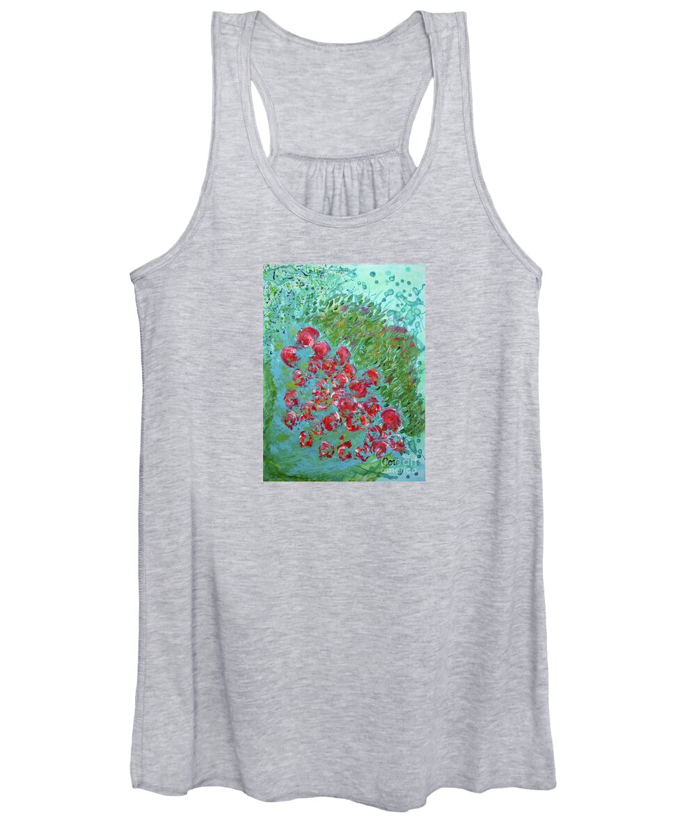 Roses Women's Tank Top featuring the painting Peppermint Roses by Corinne Carroll