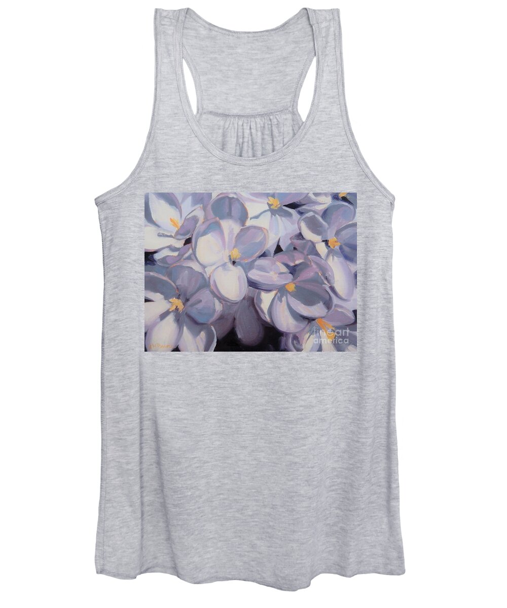 Spring Women's Tank Top featuring the painting Periwinkle in Focus by K M Pawelec