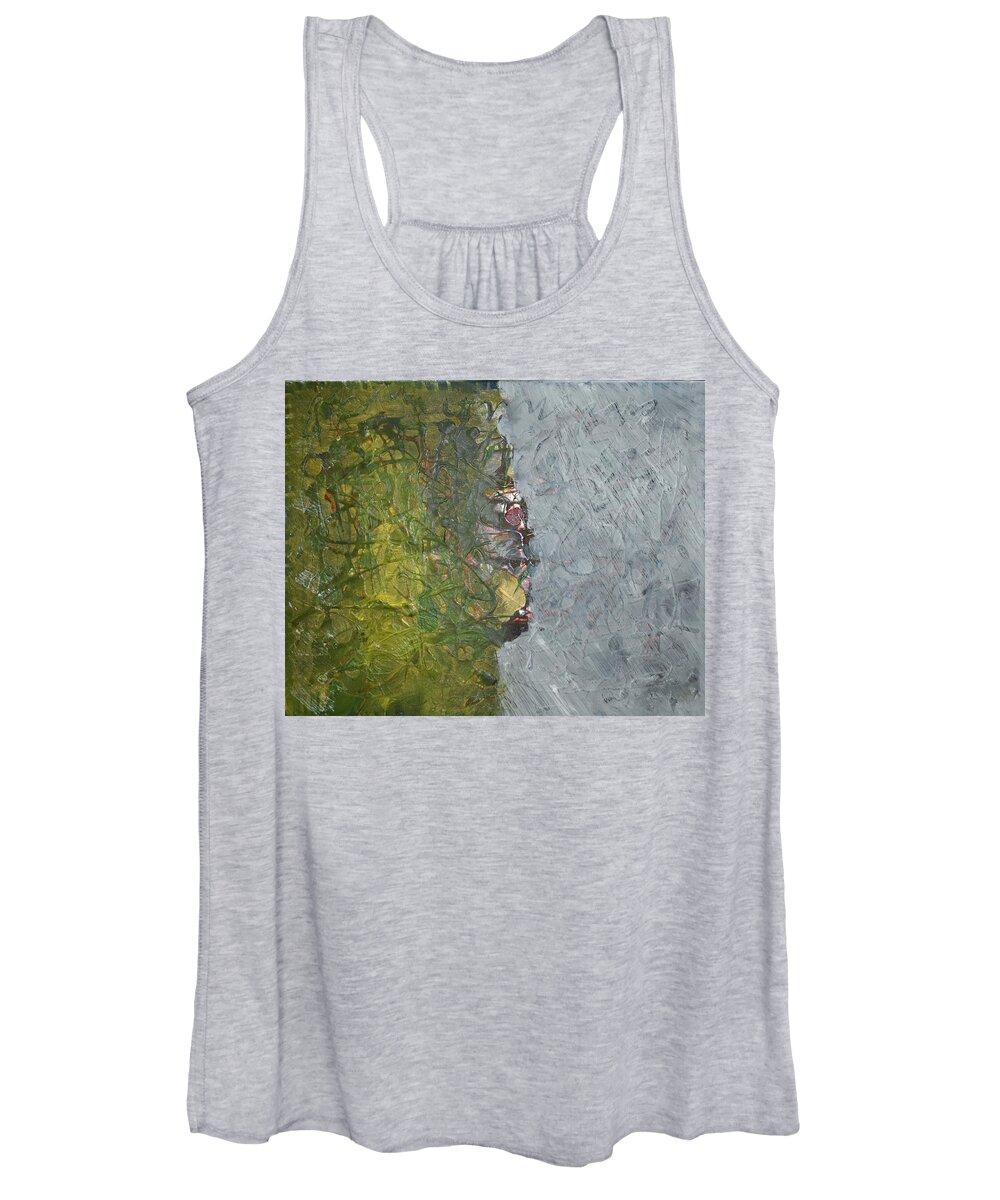 Green Women's Tank Top featuring the painting Perspectives by Pam O'Mara