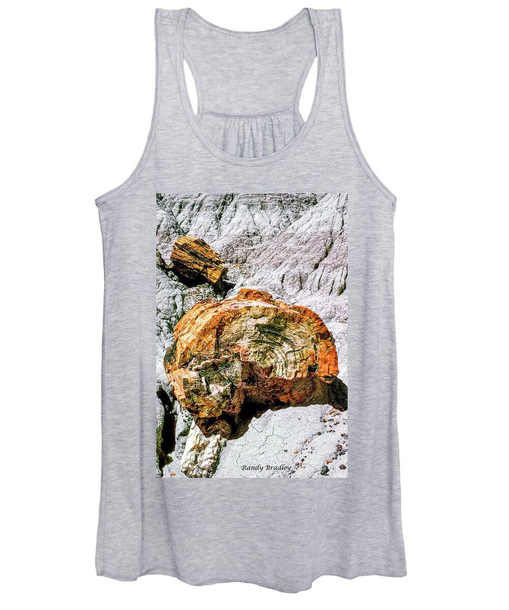 Usa Women's Tank Top featuring the photograph Petrified Wood by Randy Bradley