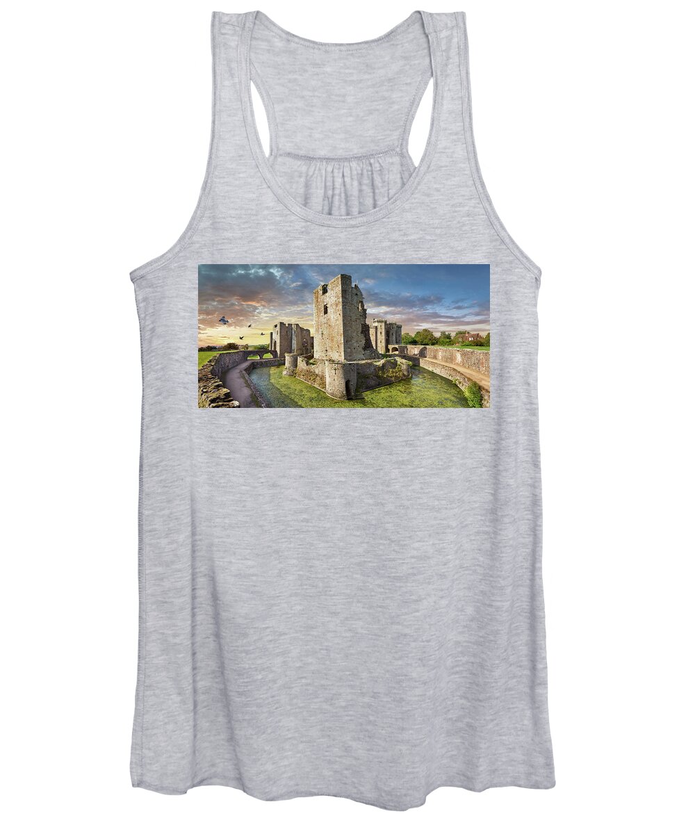 Raglan Castle Women's Tank Top featuring the photograph Photo of the picturesque Raglan Castle Wales #1 by Paul E Williams