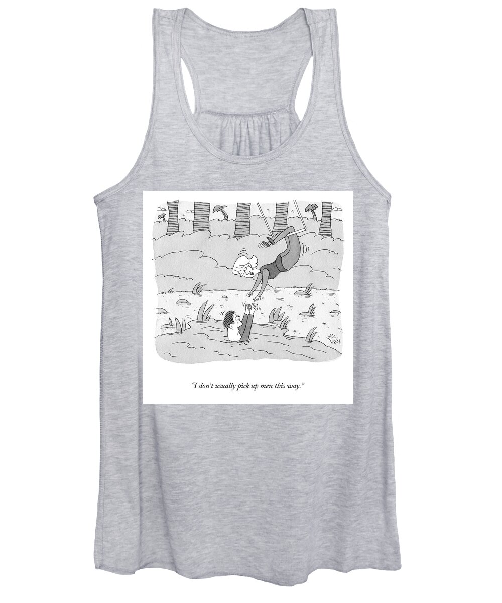 Cctk Women's Tank Top featuring the drawing Picking Up Men by Peter C Vey