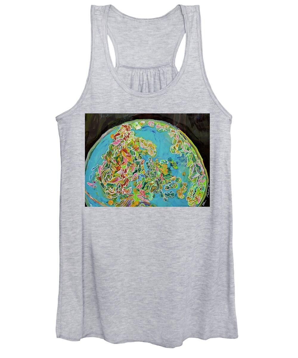 Wall Art Women's Tank Top featuring the painting Planetary Variegations by Ellen Palestrant